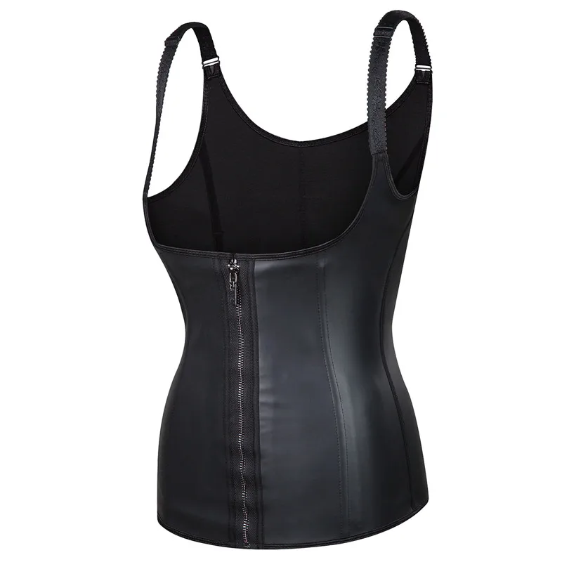 Steel Boned Zipper Shapewear Fajas Latex Waist Trainer Vest Hot Slimming Body Shaper Corset Waist Cincher Push Up Waist Shaper
