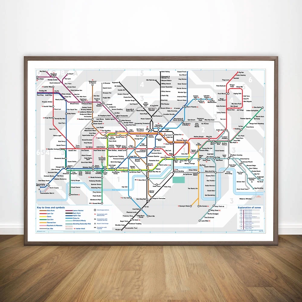 

London Underground Train Map Movie Wall Art Paint Wall Decor Canvas Prints Canvas Art Poster Oil Paintings No Frame