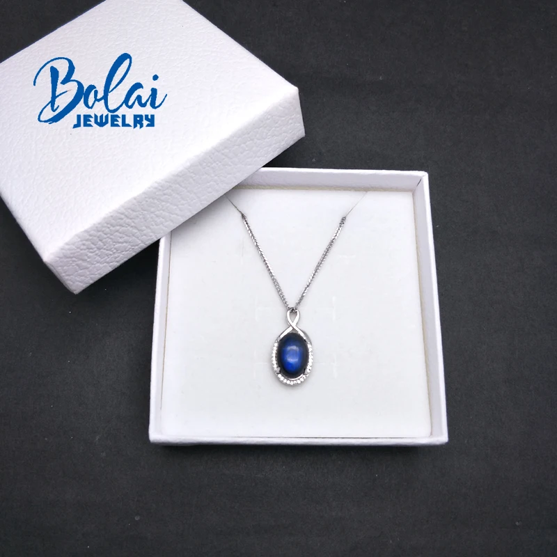 Bolaijewelry, Классическая Подвеска на ожерелье, натуральный лабрадорит, овальный, 10*14 мм, хорошее ювелирное изделие для женщин, юбилей, праздничная одежда, лучший подарок