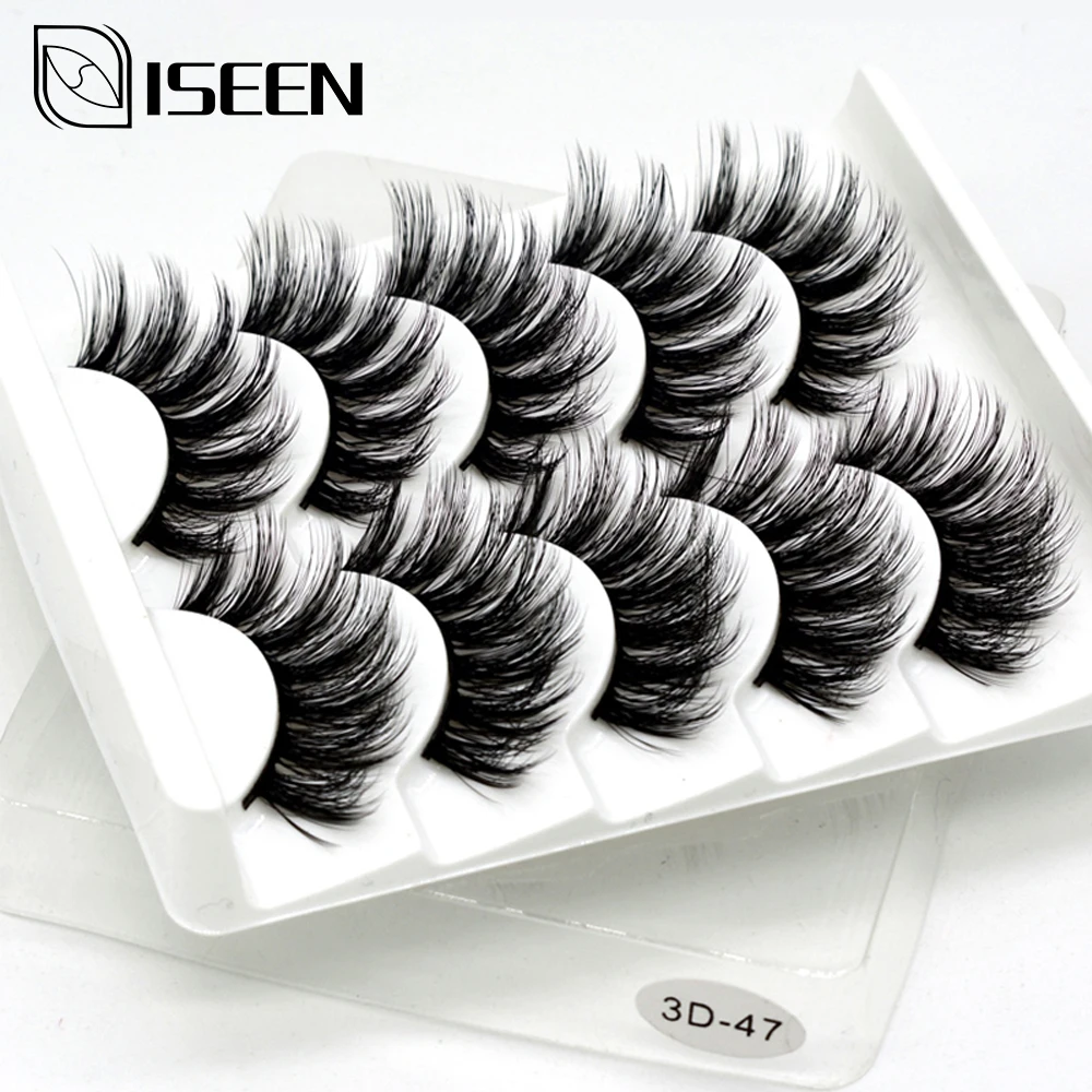 

5 Pairs 3D Mink Eyelashes HandMade Makeup 3D Mink Lashes Natural False Eyelashes Long Eyelashes Extension Faux lashes