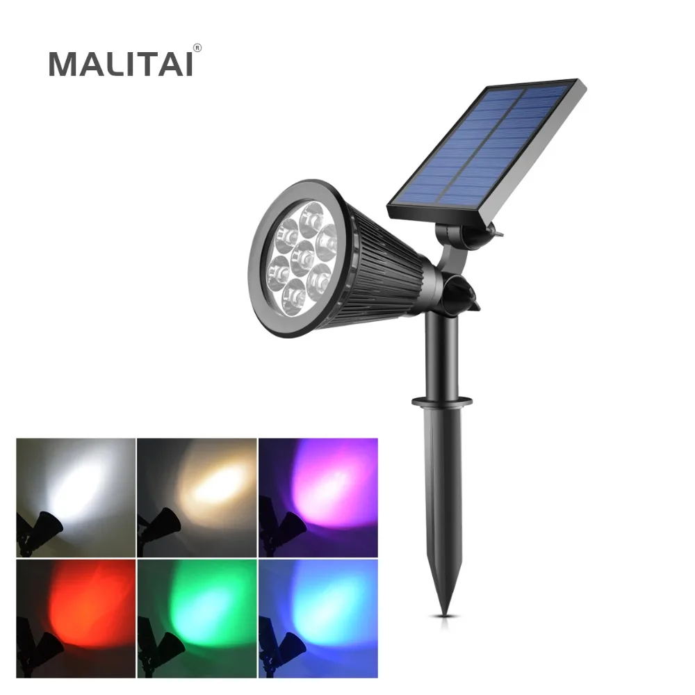 

7 LED RGB Solar Power Lawn lamp Outdoor Garden Flood light Waterproof Spotlight Landscape lighting Night Sensor Street Wall lamp