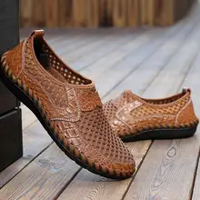 Мужские сандалии-гладиаторы, брендовые летние классические мужские сандалии из натуральной кожи, повседневные дышащие мужские сандалии ручной работы