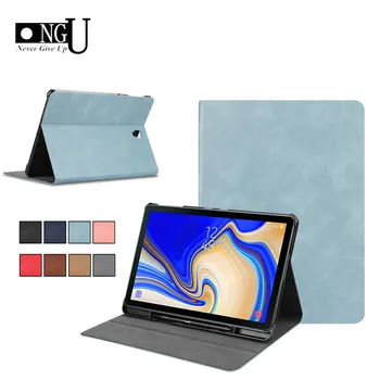 

Luxury Leather Case For Samsung Galaxy Tab S4 2018 10.5 inch SM-T835 SM-T830 T830 Pen Holder Flip Stand Cover Smart Tablet Case