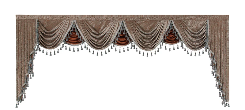 Толстая шенилловая занавеска s подзоры для гостиной европейские Роскошные подзоры для спальни занавеска Pelmet Swag подзоры(бежевый/кофейный