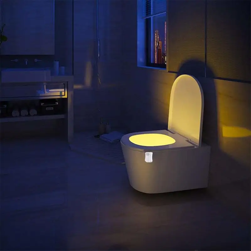 

SZ-0726 LED Toilet Light with 8 Different Color Motion Sensor Changes Battery Operated Design Bathroom Toilet Bowl Night Light