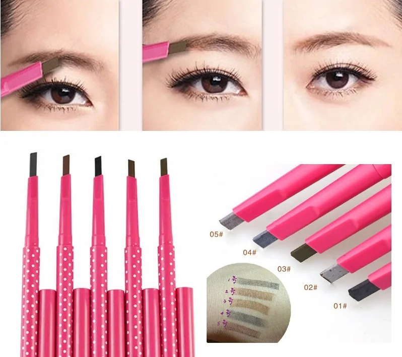 5 шт./лот Водонепроницаемый долговечный, автоматический Для женщин женские новые карандаш для бровей Eyebrow Liner принадлежности для макияжа MB01-5