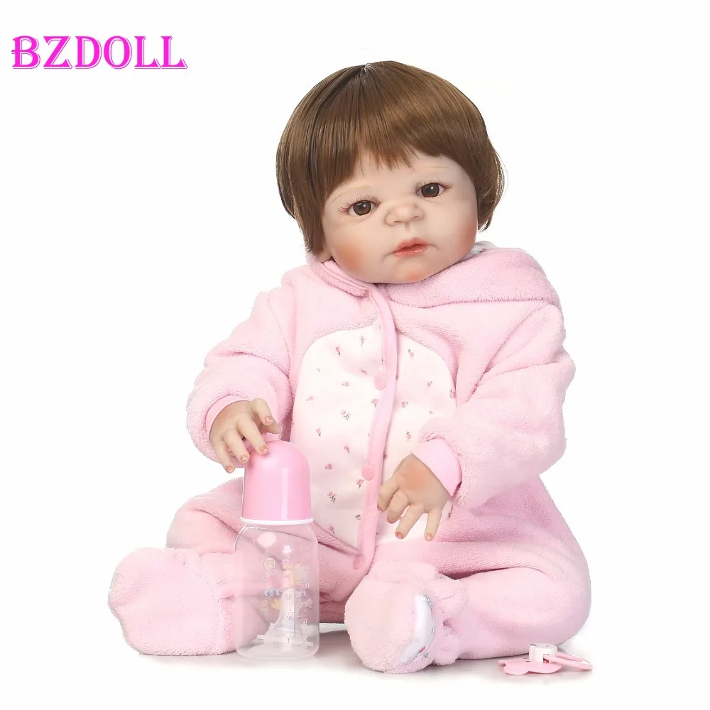 55 см полностью силиконовый корпус Reborn Baby Like Real Doll Toys 22 дюймов новорожденная