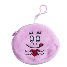 Милый смайлик леди кошелек для монет для девочек Kawaii Стиль Прекрасный хлопок переходник сетевой с круглой вилки тип высокого качества Лидер продаж прекрасные сумки