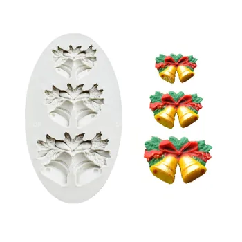 

Free Shopping Three Christmas Bells Baking Mold Cake Moisture Mold Silicone Baking Tools DIY SQ16109