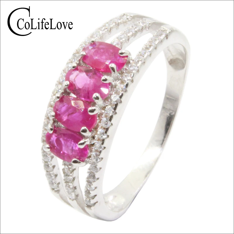 Aliexpress.com : Buy Elegant silver ruby ring for woman birthday gift 4