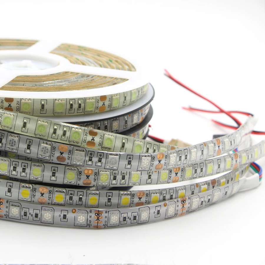 СВЕТОДИОДНАЯ лента SMD 5050 RGB DC 12V 24V Гибкая Водонепроницаемая Светодиодная гибкая