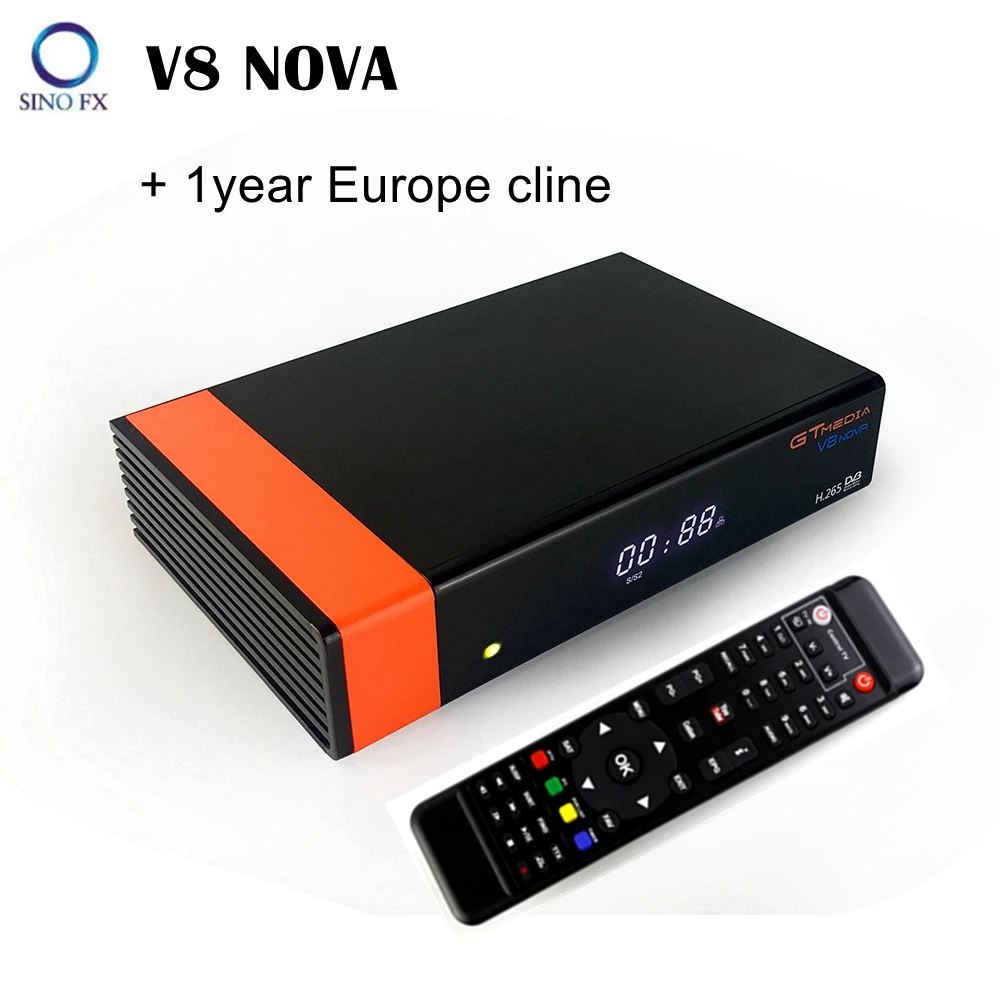 

V8 Nova DVB-S2 HD 1080p satellite receiver H.265 supports IPTV,DLNA,SAT to IP with 1year Europe cline