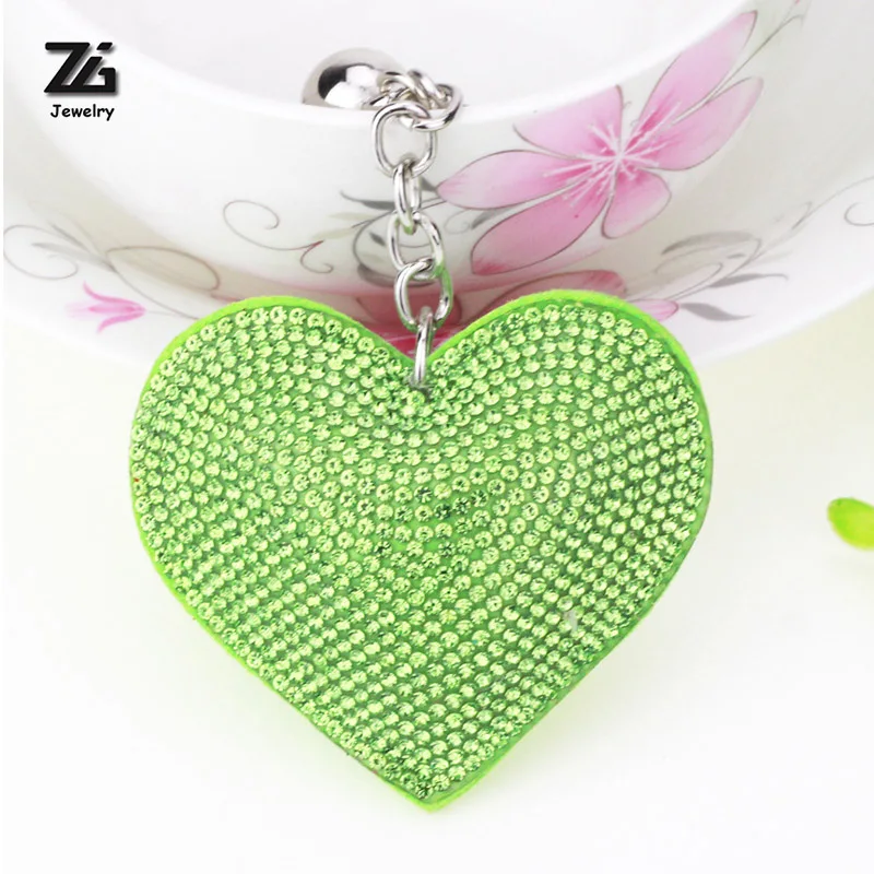 Высококачественный романтический брелок для ключей в форме сердца, женский брелок для ключей, брелок для ключей, подвеска для автомобиля - Цвет: green