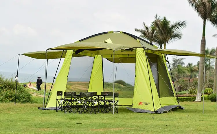 

Outdoor camping hiking beach summer tent UV protection 8-10person fully sun shade quick open pop up beach awning fishing tent