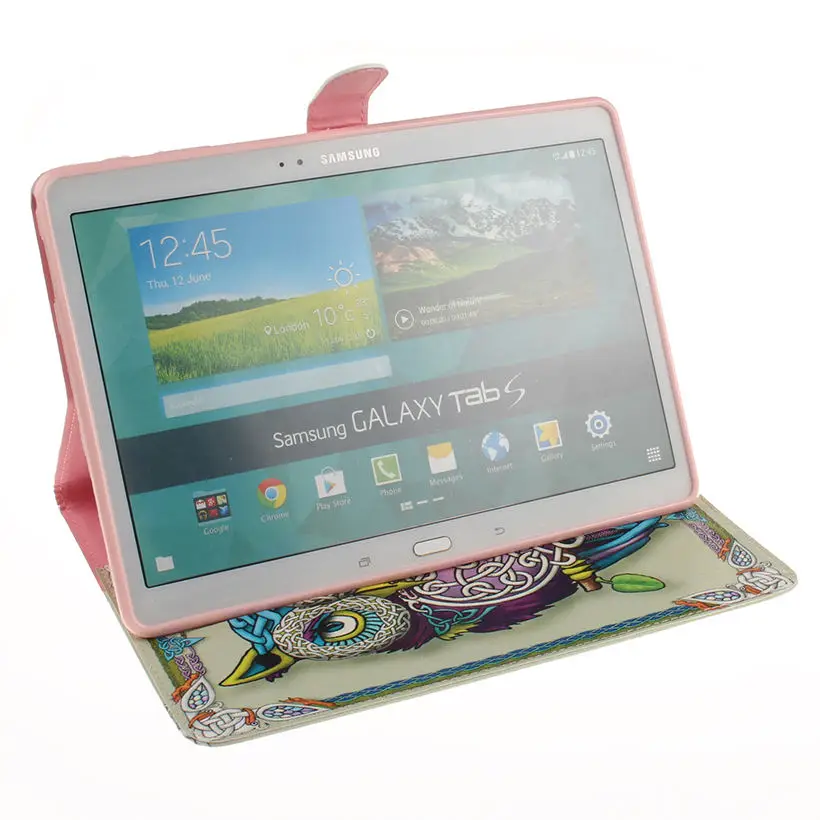Флип чехол из ПУ кожи и силикона С Рисунком Тигра совы для Samsung Galaxy Tab S 10 5 T800 T805|tablet