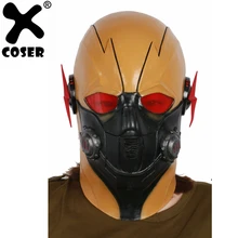 XCOSER Crisis on Earth-X Косплей Темный флэш желтый и черный латексный шлем на всю голову темная вспышка маска для косплея на Хэллоуин