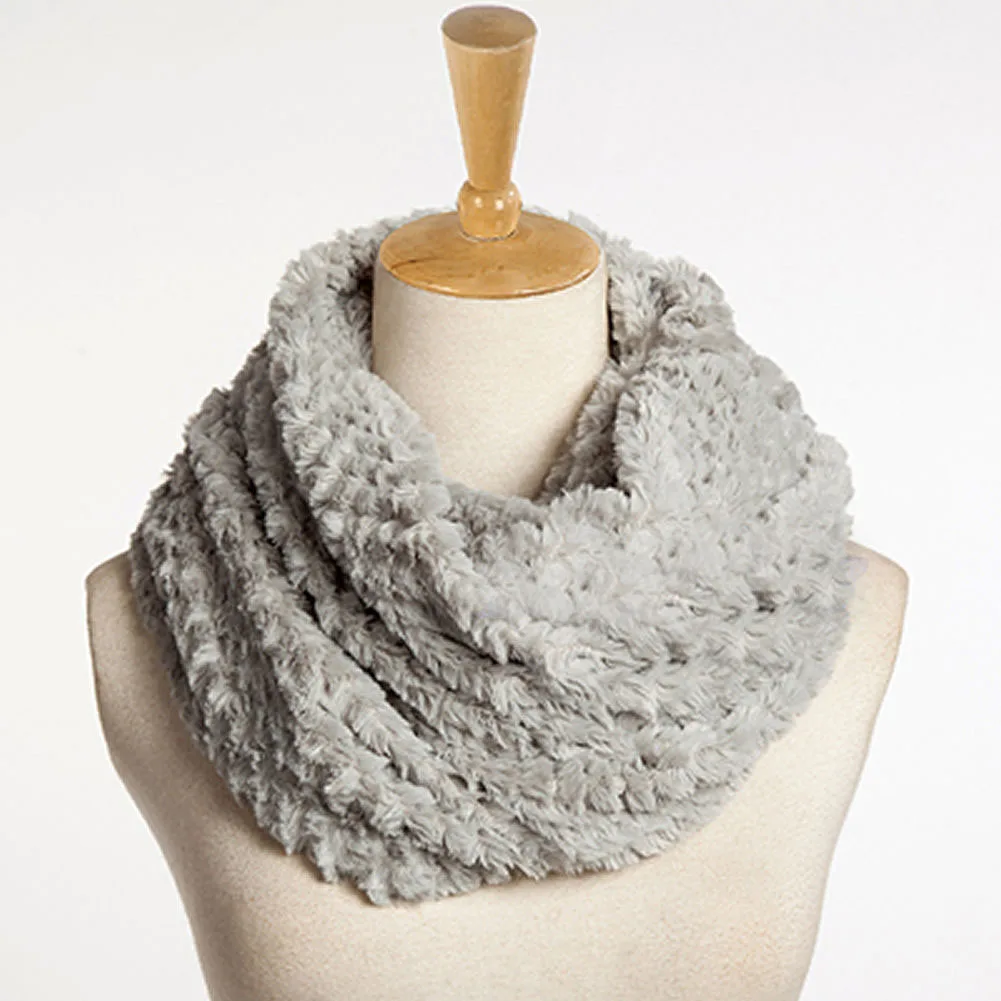 80*25cm Women Faux Fur Winter Ring Scarves Warmer Neck Infinity Cowl