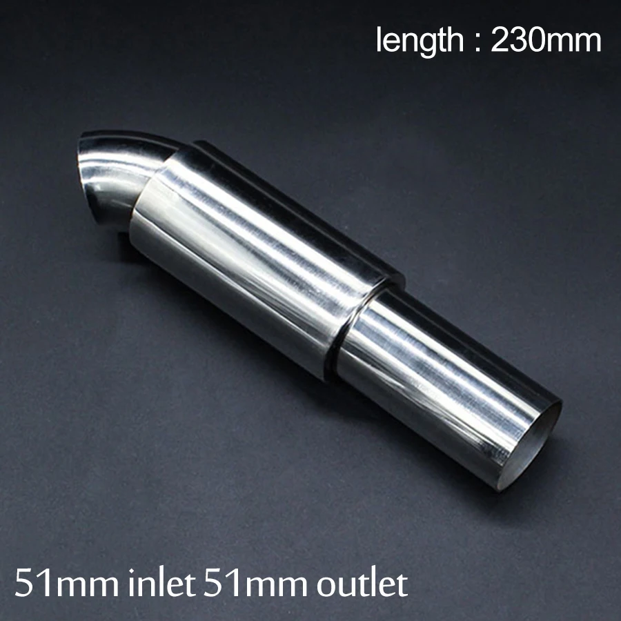 

Universal 2 "in to 2" out Car Muffler Resonator Bent Stainless Steel Polished Burnt Tip And Silencer Exhaust Pipe Tip