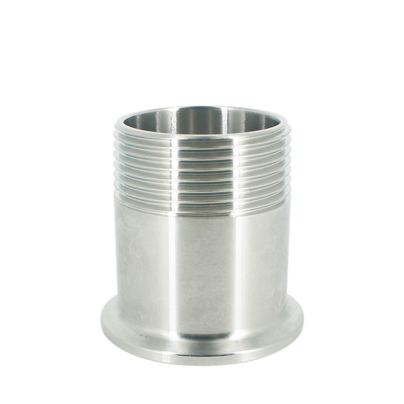 

free shipping 3/4" DN20 Stainless Steel SS304 Sanitary Male Threaded Ferrule OD 50.5mm Pipe Fitting fit 1.5" Tri Clamp