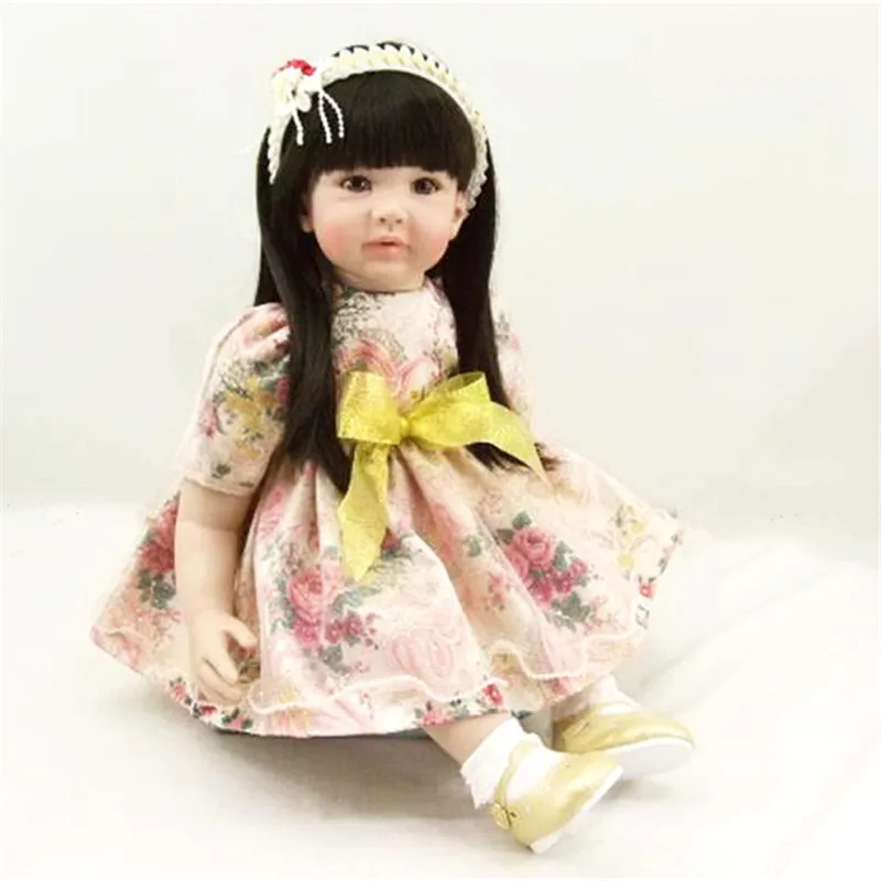 22 inch 55 cm baby reborn Silicone dolls lifelike doll reborn babies toys Fashion flower yarn