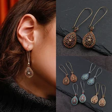 Винтажные индийские этнические Висячие висячие серьги-капельки в богемном стиле для женщин, ювелирные изделия для свадебной вечеринки, аксессуары
