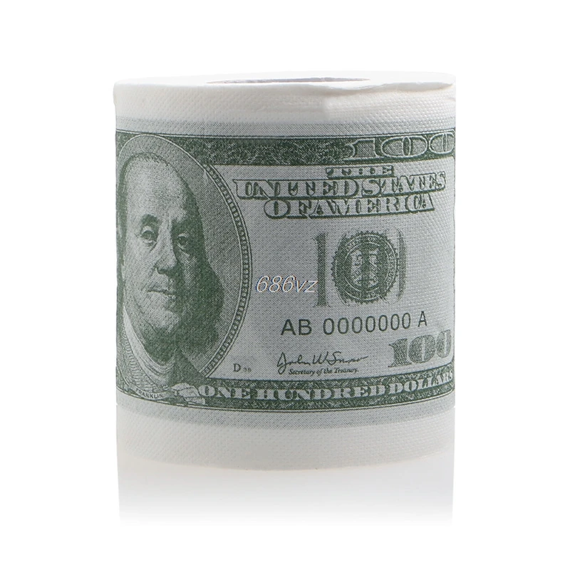 

1Pc Funny One Hundred Dollar Bill Toilet Roll Paper Money Roll $100 Novel Gift N27 Drop Ship