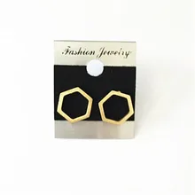 Dianshangkaituozhe 10 пар Серебряный Винтаж Нержавеющая сталь Jewelry orecchini простой гексагональной круглый Серьги-гвоздики для Для женщин