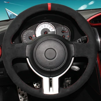 

Black Suede Hand-stitched Car Steering Wheel Cover for Toyota 86 Subaru BRZ