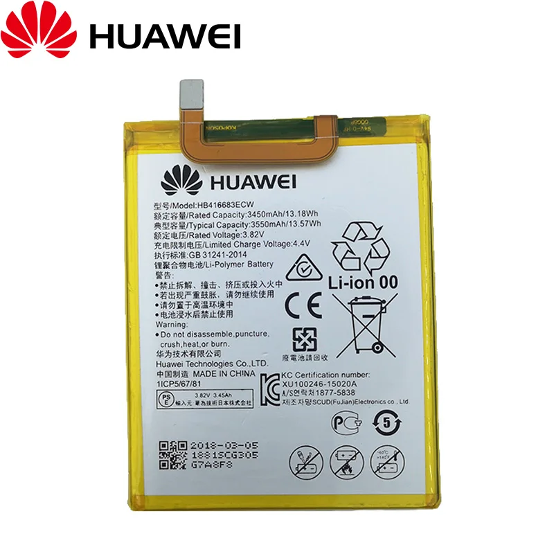 

Huawei New Original 3550mAh HB416683ECW Battery For Huawei Nexus 6P H1511 H1512 Phone Replacement High Quality + Tracking Number