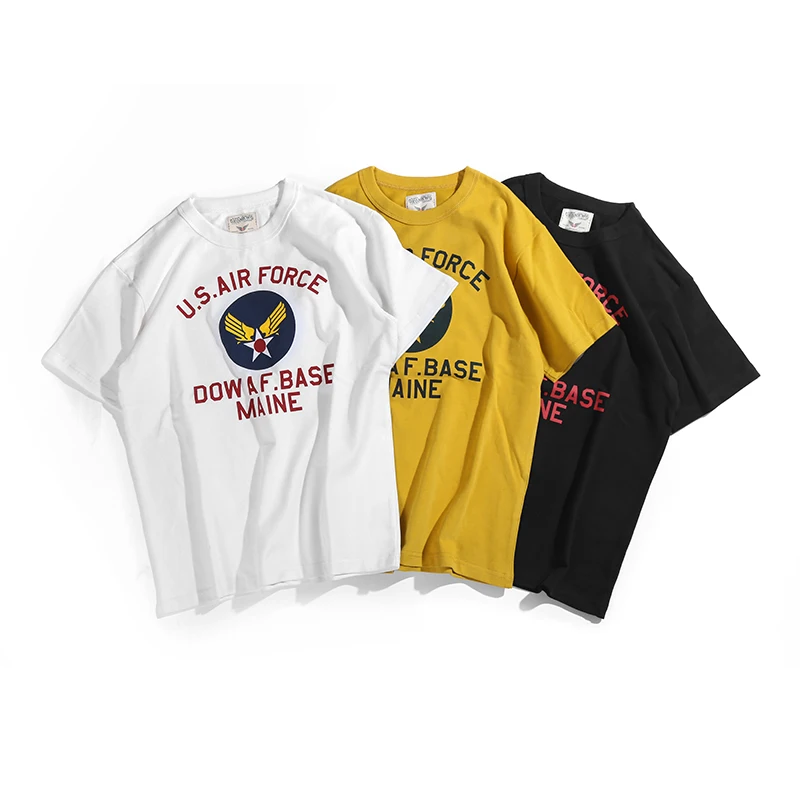 Летние мужские футболки с принтом ВВС США, Мужская хлопковая футболка, модная футболка из хлопка, белая простая футболка для мужчин, брендовая одежда