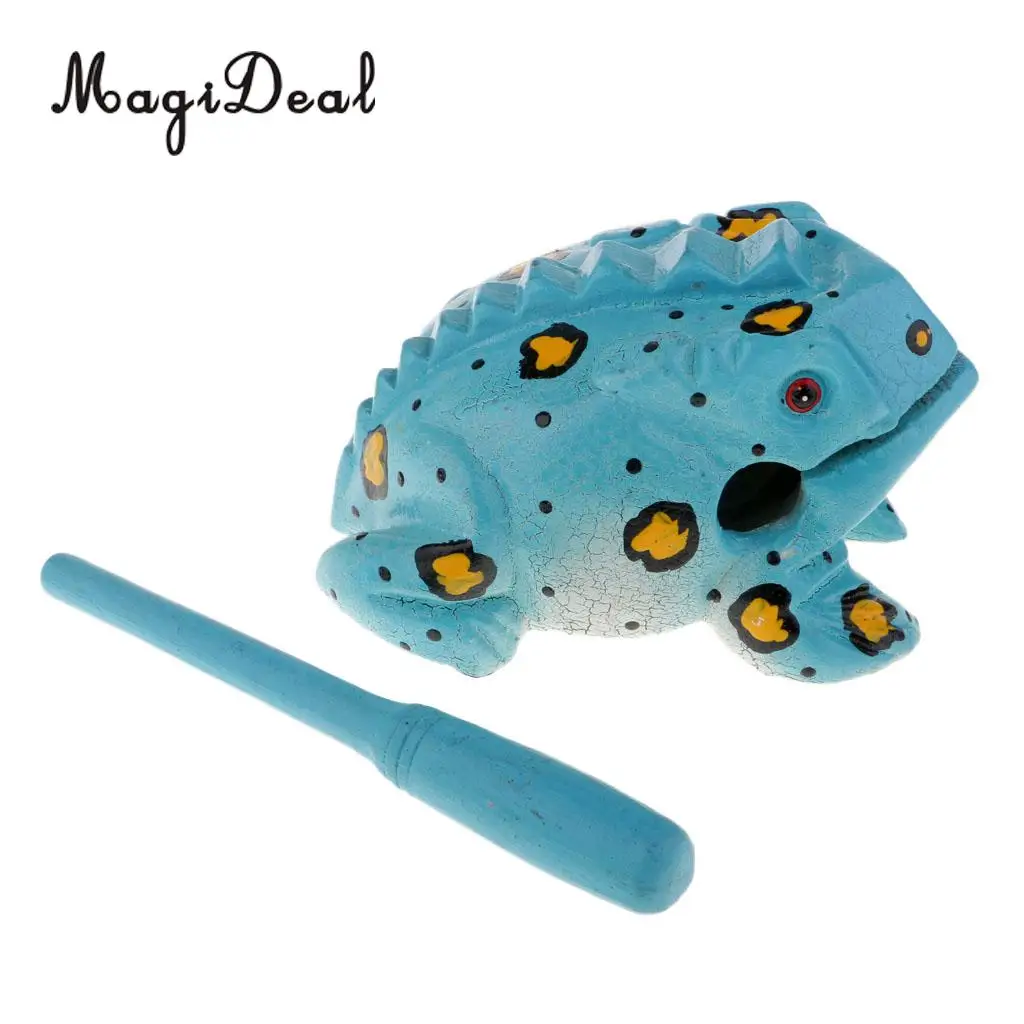 Thailand Hand Carved Wood Frog Guiro Rasp Croaking Sound Toy Musical Instruments Tone Block Feng Shui Figurines Lucky Crafts