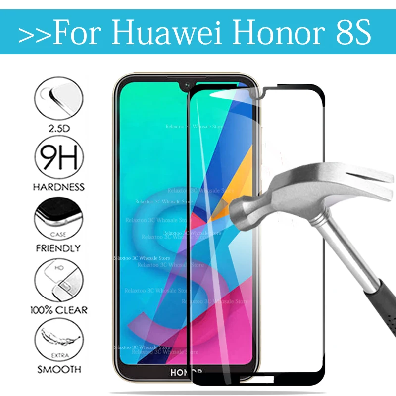 

On Honor 8S Tempered Glass For Huawei Honor 8S Protective Glas KSE-LX9 Honor8s hono 8 S S8 Screen Protector Safety Cover Film 3D
