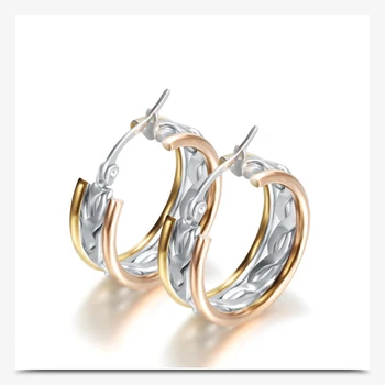 

316L Stainless Steel Circle Wide Hoop Earrings For Women Prevent Allergy Round Femme Loop Earring With Gold Fashion Jewelry