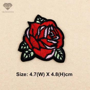 1 pcs rose Flower patches for clothing girl flower applique stripes on clothes patches for clothing Embroidered patches ironing