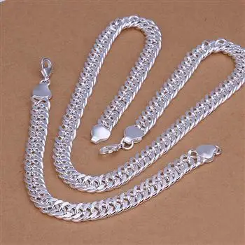 

925Wholesale fashion jewelry Set, 925 Silver Necklace and Bracelet . Nice Jewelry. Good Quality S145