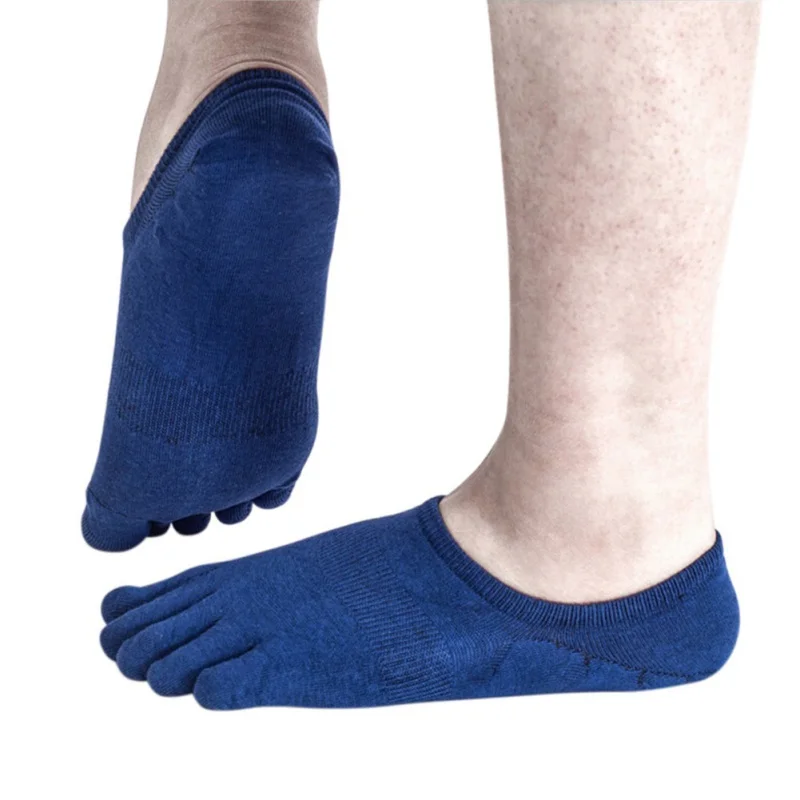 1 пара 6 цветов мужские впитывающие пот досуг на пять пальцев спортивные носки невидимая лодыжка носок носки
