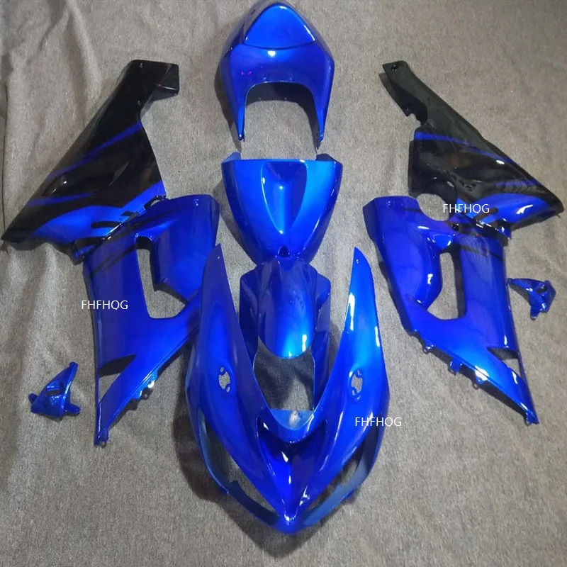 

First-class 100%ABS Blue Motorcycle body Fairing kit for KAWASAKI Ninja ZX6R 636 05 06 ZX 6R 2005 2006 black Fairings set