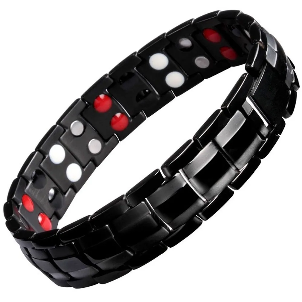 Мужской двухрядный турмалиновый браслет для энергии здоровья ювелирные изделия