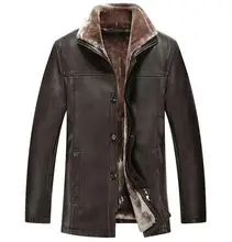 New Winter Leather Jackets Men Faux Fur Coats Imitation Sheepskin Casual Motorcycle Leather Jacket Thicken Outwear Overcoat