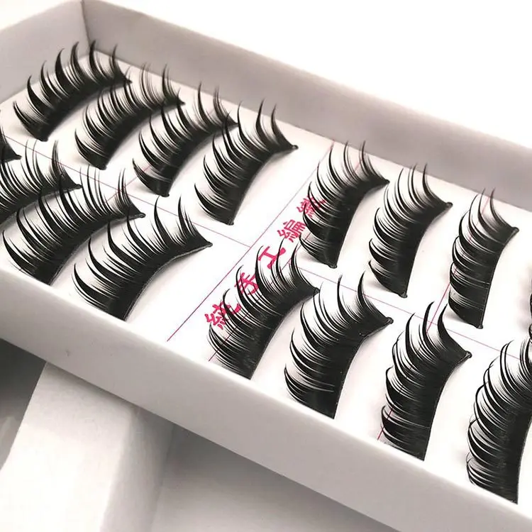 

1 \ 10 Pairs Handmade Transparent Eye Lashes Fake Eyelash 3D False Eyelashes
