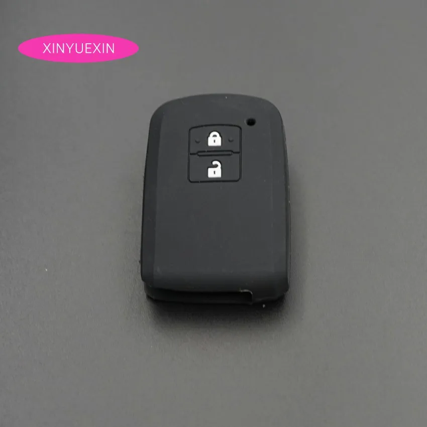 

Xinyuexin Silicone Car Key Cover FOB Case For Toyota Camry Corolla Vios Reiz Crown RAV4 Remote Key 2 Buttons Jacket Car-stying