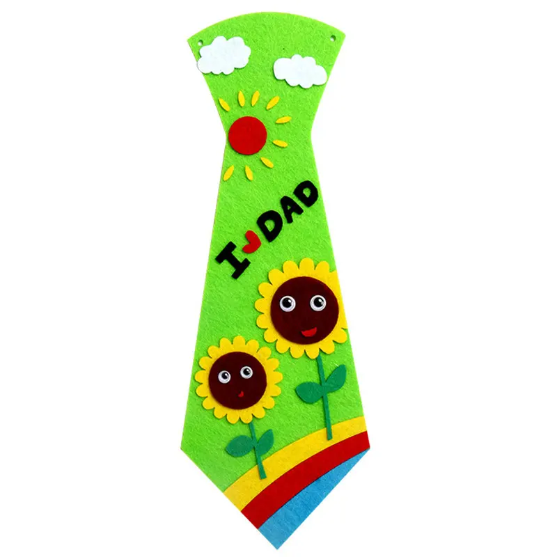 Нетканый материал изделия ручной работы для детей DIY мультяшный галстук ручной работы головоломка бумажный лоток расписной рюкзак - Цвет: Зеленый