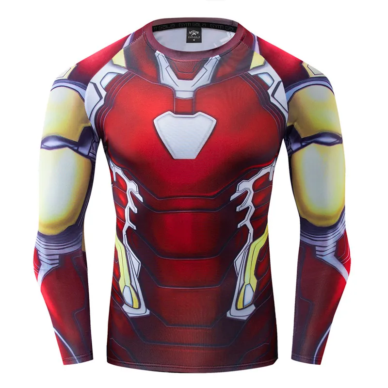 

New Avengers 4 Iron Man Tony Stark Cosplay 3d Marvel T-Shirt Fitness Tshirts Men Compression Shirt