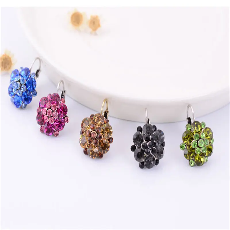 Clip On Earrings For Women Fashion Accessories Gold Silver Plated Multicolor Crystal Rhinestone Statement Clip Earrings Jewelry (4)