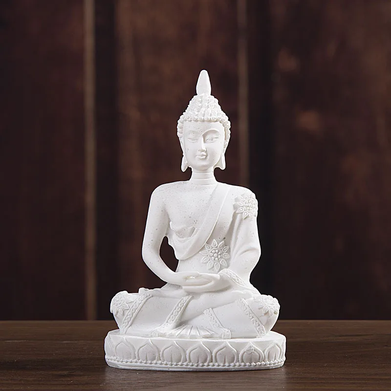 VILEAD 11 см природный песчаник индийский Будда статуя фэншуй сидя Будда статуэтки Винтаж Домашний Декор использовать для аквариума