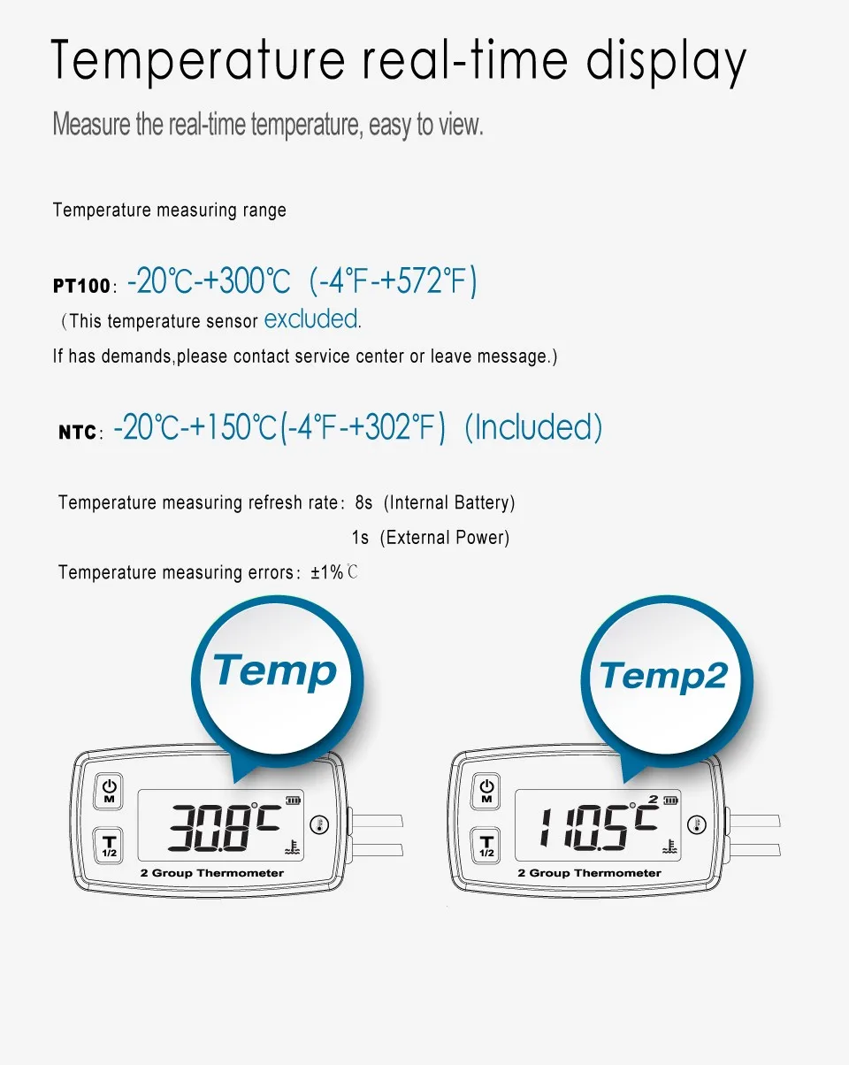 Цифровой 2 темп метр термометр датчик температуры метр для питбайк мотоцикл генераторы снегоходы моторное масло RL-TM004