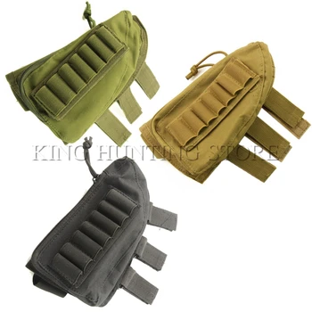 

Tactical Nylon Ammo Pouch Hunting Bullet Pouch 12 Shells Butt Stock Shell Cartridge Holder Ammo Carrier