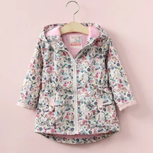 VORO BEVE 2017 Printemps Enfants Vêtements Filles Vestes Manteaux Bébé Vêtements à capuchon Fleur Enfants Veste pour les Filles vêtements