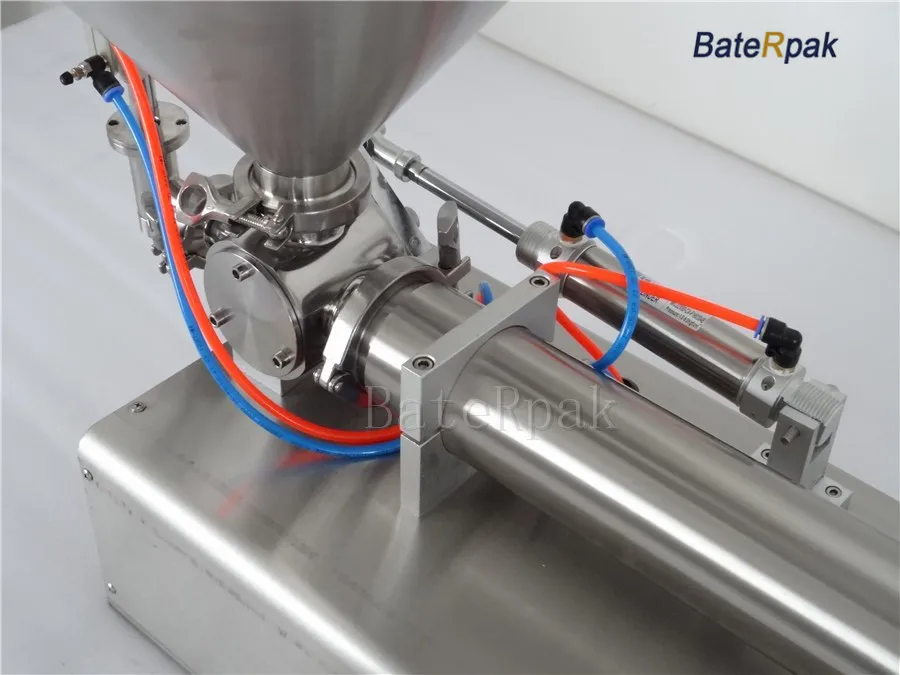 G1 нержавеющая сталь горизонтальная пневматическая паста Автоматическая машина для наполнения, BateRpak высокая вязкость паста машина для наполнения, 10-100 мл