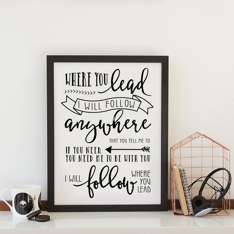Where You Lead Lyrics Wall Art Prints
